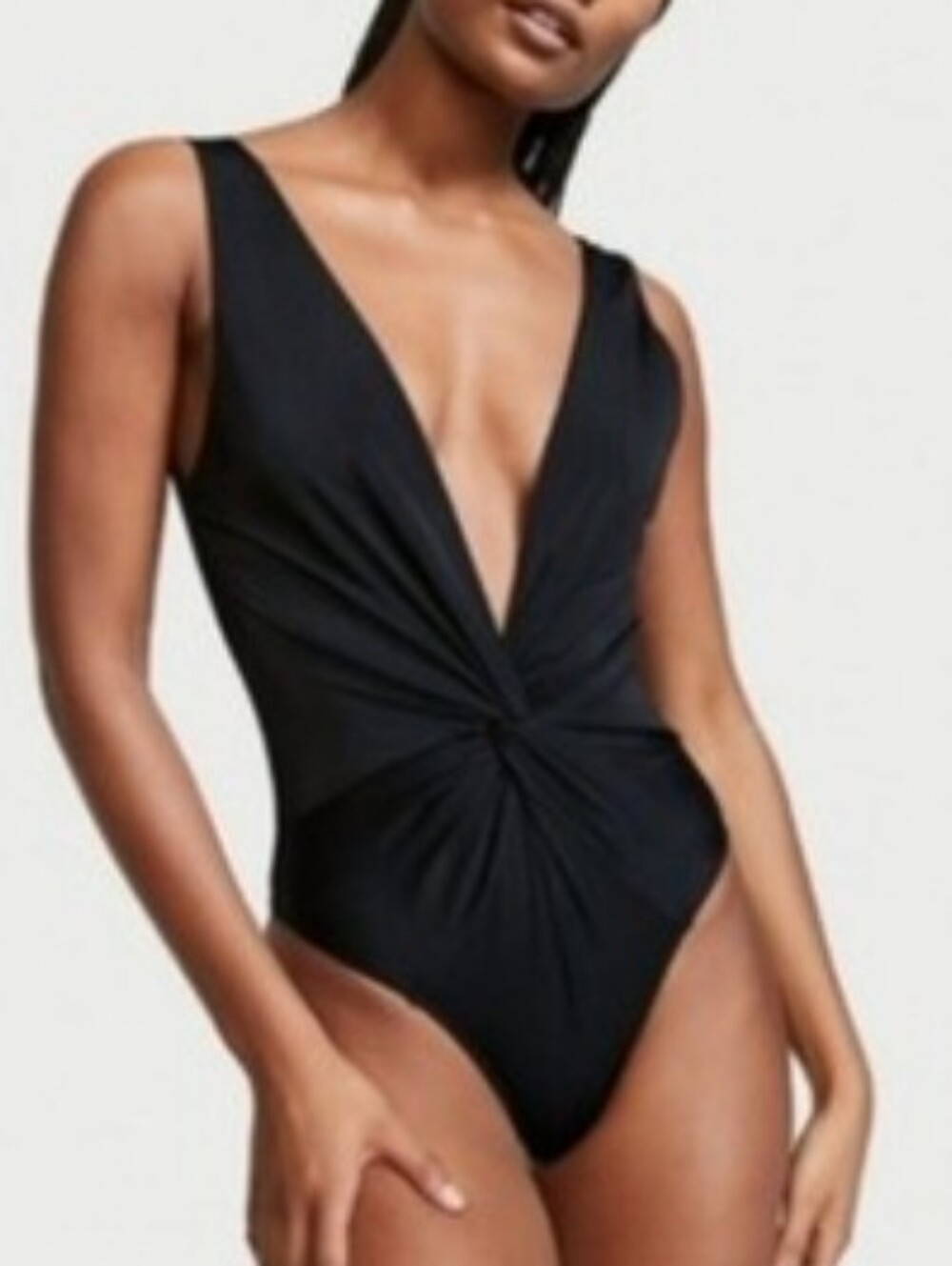 Victoria's secret swim very sexy twist plunge one-piece swimsuit BLACK XL